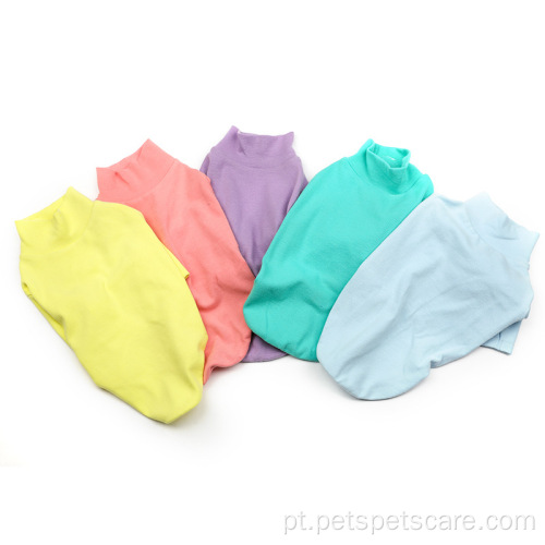 Fabricantes camisa de camisa de base colorida de doces roupas de cachorro